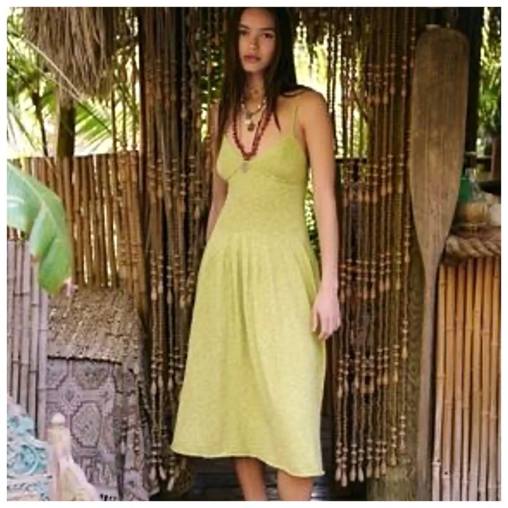 🚩NwTs-$80 FREE PEOPLE Tula Sweater Dress Large A-Line Midi Drop-Waist Gorgeous L